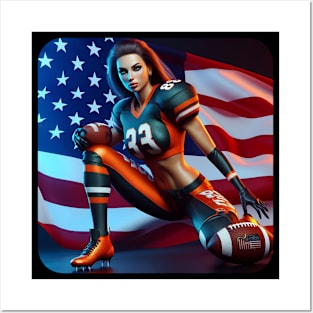 American Woman NFL Football Player #10 Posters and Art